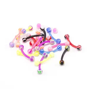 20-pk Flexi Curved Barbells 16ga- 5/16- 8 mm Body Jewelry- No Duplicates