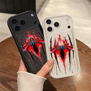Dark Spider Web Phone Case, Gothic Blood Drip Style for iPhone 17 16 15 14 13 12 11 Plus Pro Ma