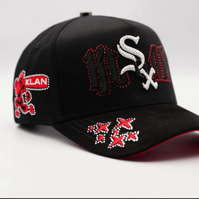 Hat S O X WS Black Red Crystals
