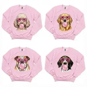 Valentine’s Day Dog Sweatshirt Heart Glasses & Bubblegum Tee - 50 Breeds Available- Gift for Women
