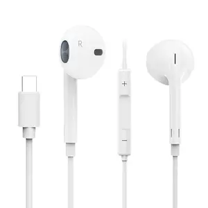 USB Type-C headphones for iPad Pro and iPhone 15 series, HiFi stereo Audio wired earbuds with a microphone and volume control, universal compatibility with Type-C devices and Android, and perfect sound quality for music lovers.