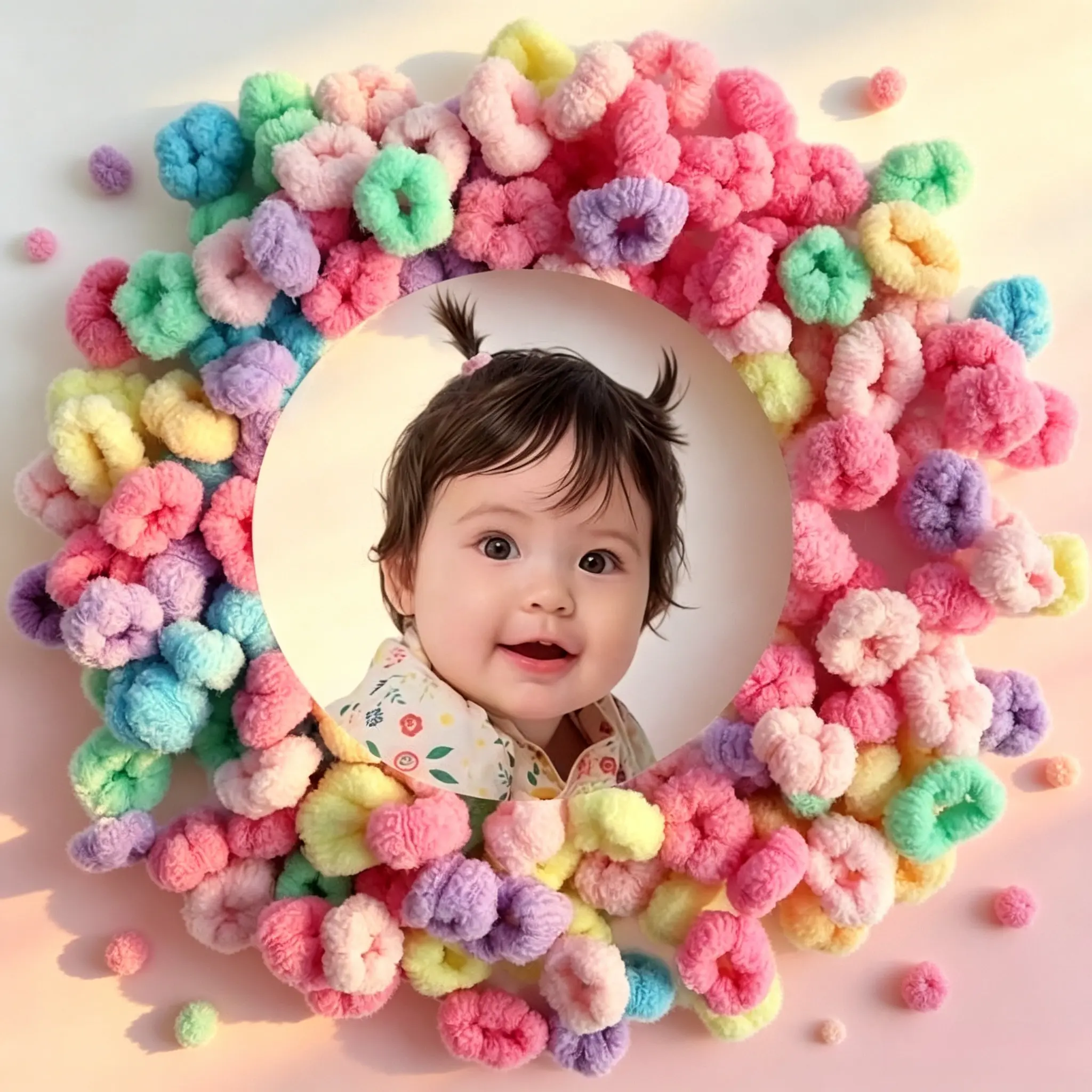 Mini Size Baby Tiny Bloom Hair Ties (100-300 Multiple Packs) - Ultra-Soft Stretchy No-Damage No-Crease Scrunchies, Gentle Grip Elastic Ponytail Holders for Fine Hair, Cute Girls' Accessories for Daily Styles