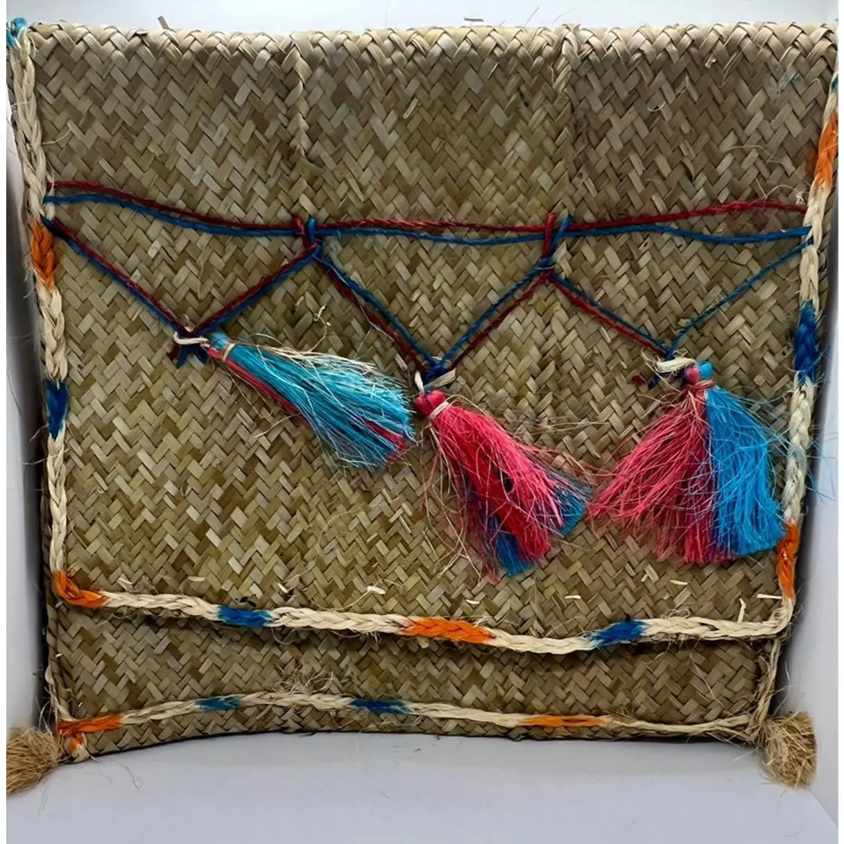 Haitian Makout Kouzen Tote Bag - Handcrafted with Colorful Tassels and Vibrant Embroidery(Size and Color may Varies)