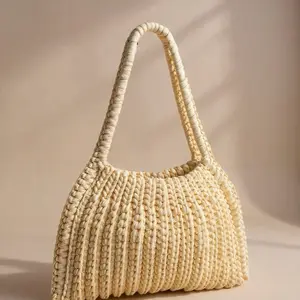 SOMOMA Bag | Tshirt Yarn Crochet Shoulder Bag | Butter Yellow