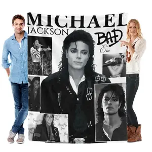 Michael Jackson "Bad Era" Collage Throw Blanket – Iconic 80s Pop King Tribute Art | Soft Plush Fleece | Music Fan Home Decor for Bedroom, Living Room & Fan Cave | TikTok Trending 80s Pop Culture Essential