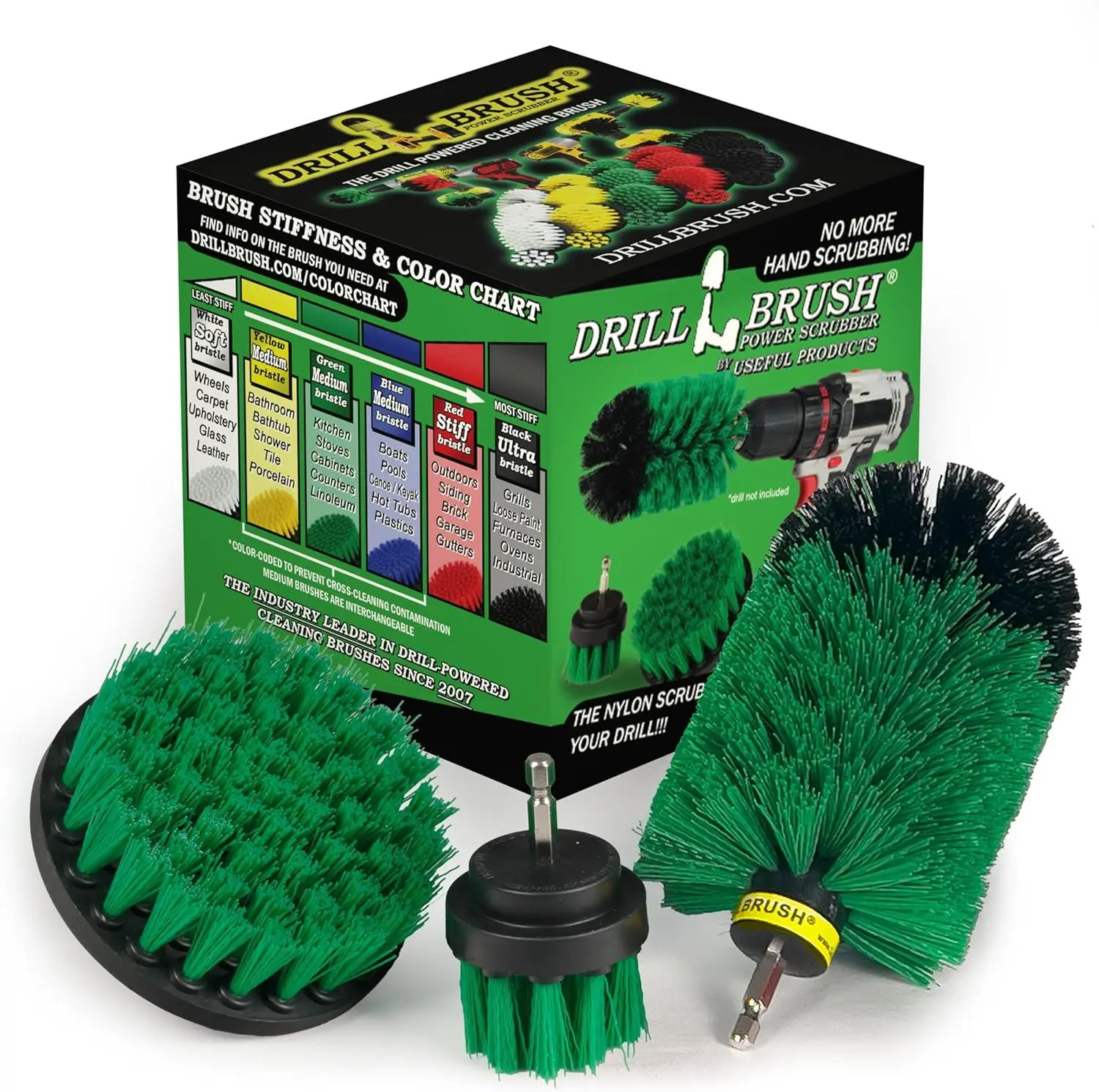 Drill Brush Power Scrubber by Useful Products - Drillbrush Oven Cleaner Brush Set - Kitchen Cleaning Brush Drill Brush Set - Kitchen Accessories - Drill Brush Attachment Countertop Scrubber Brush Set