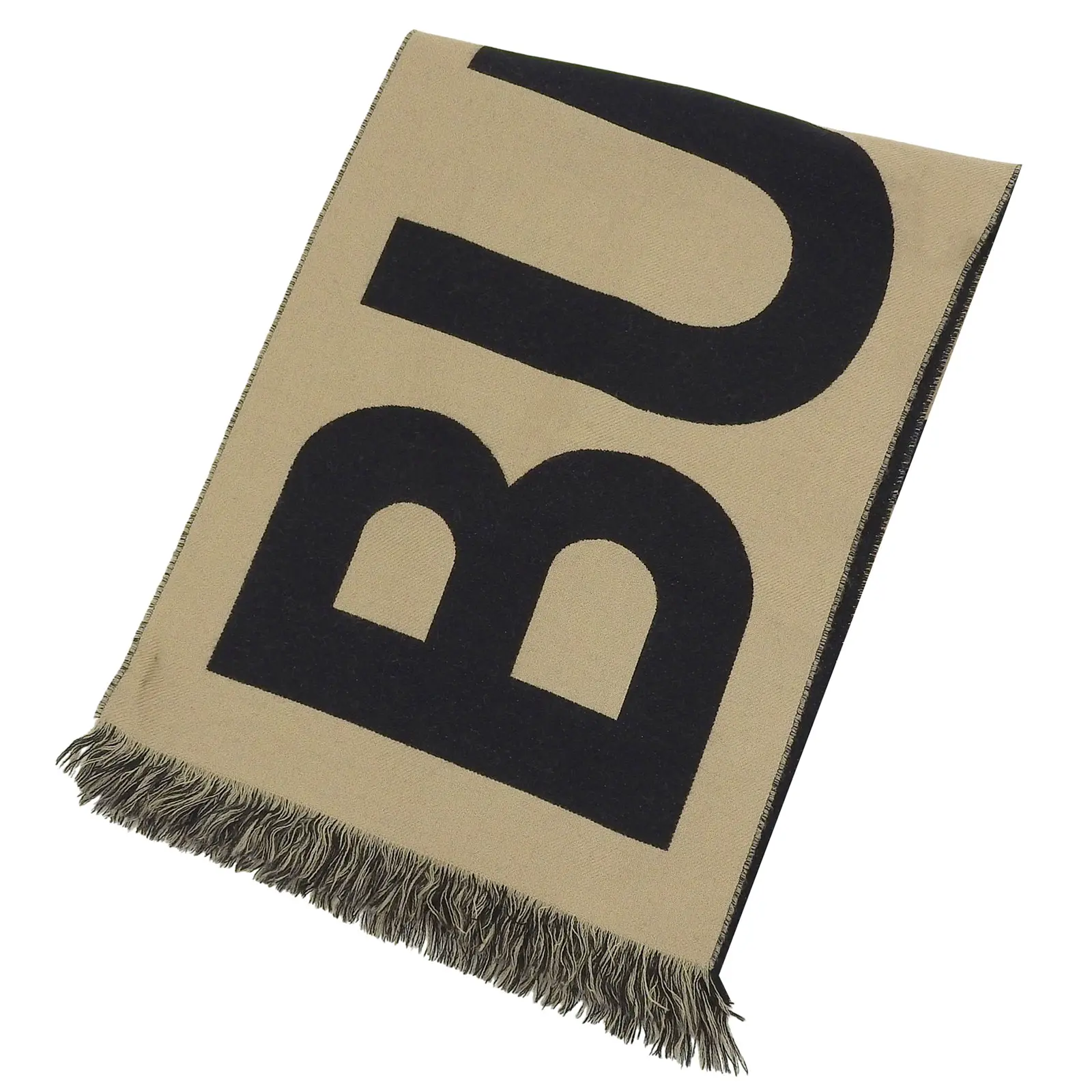 Pre-owned BURBERRY Wool Small Leather Goods Logo jacquard Scarf
