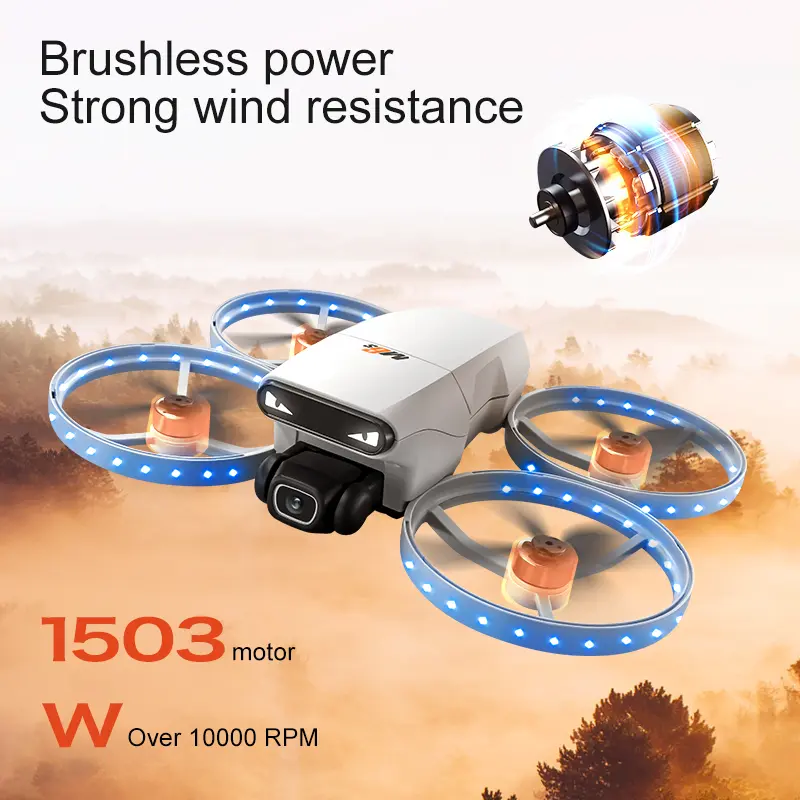 M6s LED  Camera Drone in Gift Box - Perfect Gift! Brushless Motor, Optical Flow Hover, LED Lights, 5G Screen Remote, Great for Night Flights & Beginners