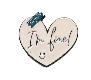 I'm Fine Heart Enamel Magnetic Needle Minder ~ Needle Keeper - Cross Stitch Embroidery Needlepoint Sewing Accessory Notion