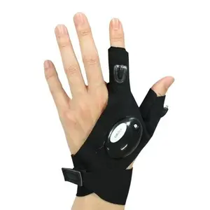 Men's Workwear Hands-Free LED Work Gloves, Waterproof Finger-Light Hand Cover, Lightweight Durable Safety Gear for Outdoor Camping, Automotive Repair