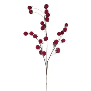 27" Mini Berry and Eva Leaf Spray – Burgundy/Green