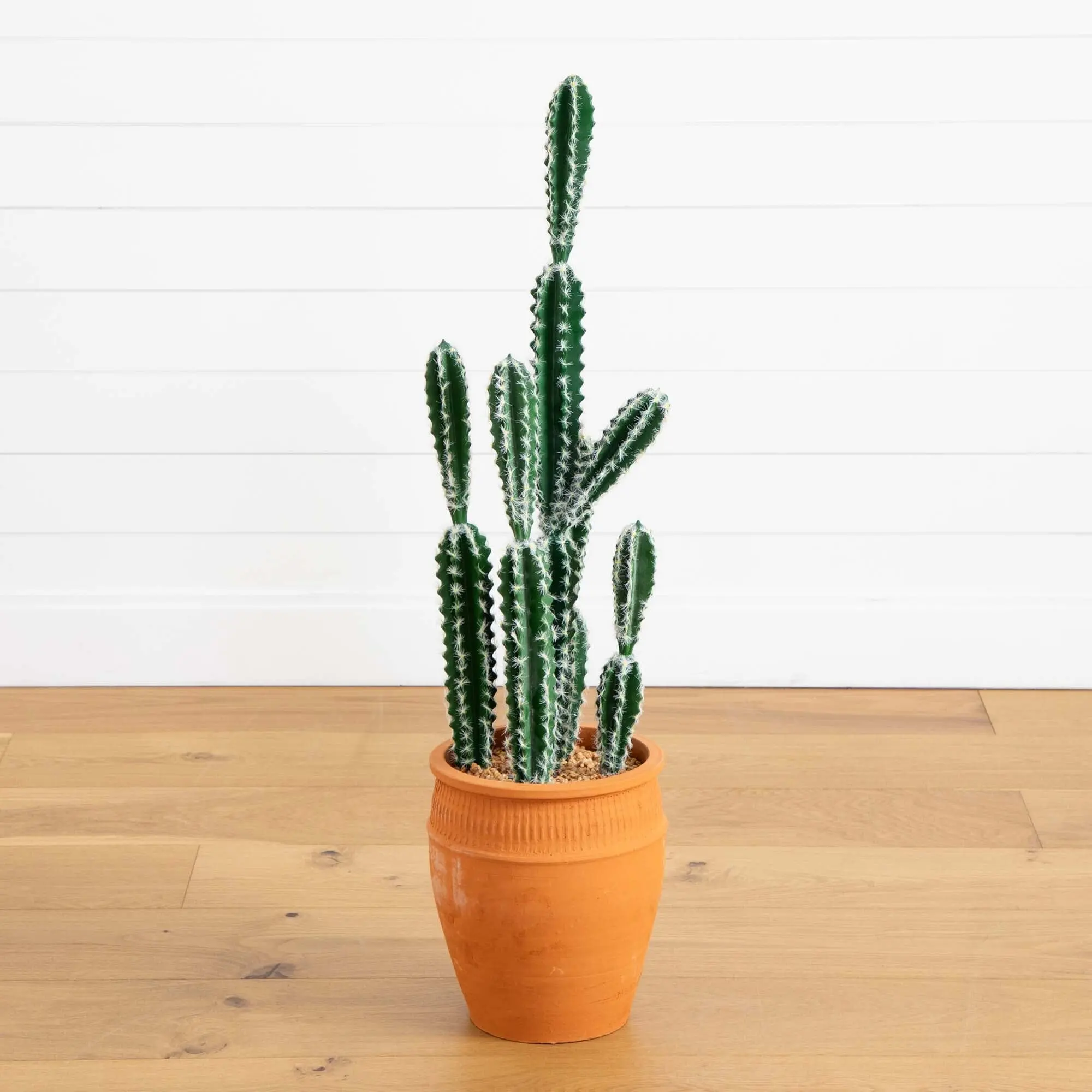 41-in Decorative Faux Cactus Plant with Bendable Stems - Synthetic Desert Decor, Terracotta Planter, Versatile Garden Decor for Southwest Theme Spaces