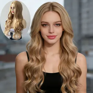Middle Part Large Wave Long Curly Wig for Women  European & American Style, Heat-Resistant Synthetic Hair