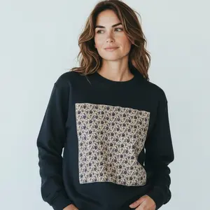 Quilt Block Sweatshirt - Hanes Size Medium Unique Quilted Design