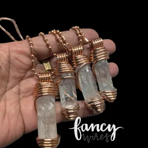 Copper and Clear Quartz Pendants
