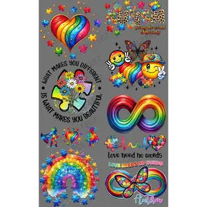 AUTISM (2) PREMADE GANGSHEET  - 22X36 DTF TRANSFERS - DIRECT TO FILM