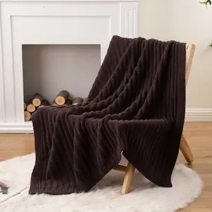 Battilo I Fluffy Striped Throw Blanket,Cozy Warm Lightweight Blanket for Bed, Sofa, Home Decor, 50"x60"