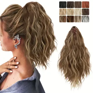 14inch Synthetic Long Wavy Fluffy Ponytail Hairpieces Claw Clip In Ponytail Extensions For Women Add Volume And Style To Your Hair