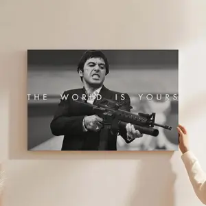 Iconic The World Is Yours Tony Montana Scarface Poster - A Motivational Wall Art Masterpiece.An Inspiring Addition for Any Space - Unframed wall print .cover art poster.Decor Room