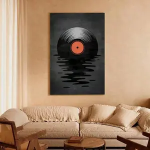 1pc (Framed Frameless Poster Optional), Abstract Black Record In The River Wall Art Canvas Paintings, Ideal Gift For Bedroom Living Room Corridor, Wall Art, Room Decoration