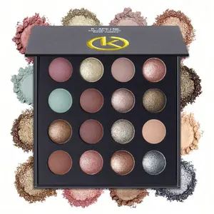 K'apeine 16-Color Baked Ice Cream Eyeshadow Palette, Cool & Warm Shades, Shimmer & Metallic Finish, Luxury Case for Daily & Party Looks, Cosmetic
