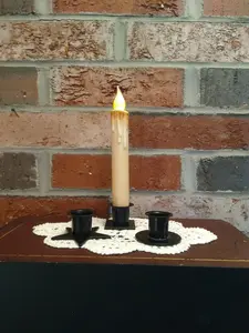 Rustic Candle, Taper Cream Candle, Candle with Timer, Batteries, and Holder included Decor
