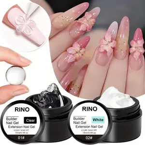 15ML Solid Nail Gel for Press-On Nails, Strong Transparent Nail Tips, Hard Gel for DIY Home Manicure, UV Light Cured Nail Tip Glue