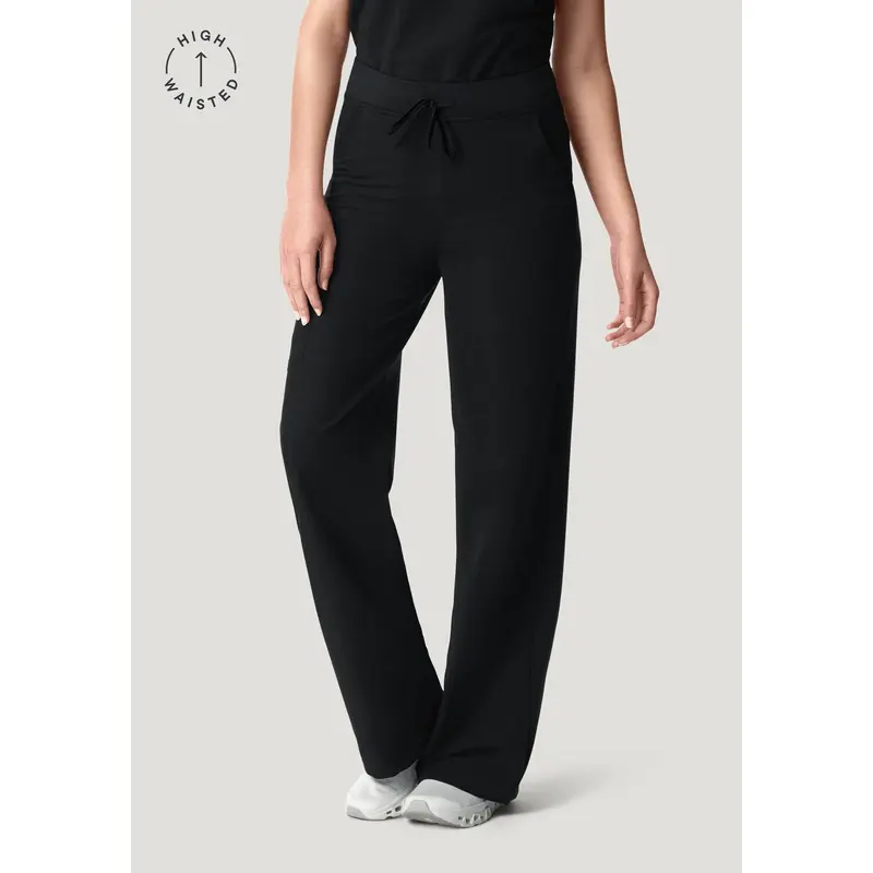 Women's High-Waisted Wide-Leg Black Jeans - Soft Breathable 4-Way Stretch Fabric Bottom Pants for Women's Clothing, 6-Pocket Carry Design