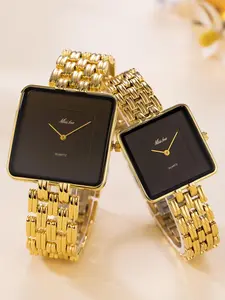 Vintage Elegant Square Dial Quartz Watch, Fashionable Wristwatch for Women & Men, Trendy All-match & Exquisite Watch for Birthday Gift