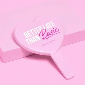 Pink Heart Handheld Makeup Mirror