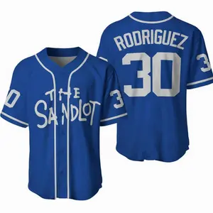Youth Kids And Adults Rodriguez 30, The Sandlot Baseball Jersey (blue)
