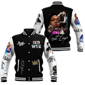 Rod Wave Varsity Jacket Limited Edition, Hip Hop Streetwear Coat, All Over Print Baseball Jacket, Oversized Couple Outfit