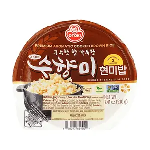 Ottogi Oteki Korean Instant Brown Rice 210g - Microwaveable, Ready-to-Eat, Soft & Chewy, Naturally Fragrant, Vegan, Gluten-Free