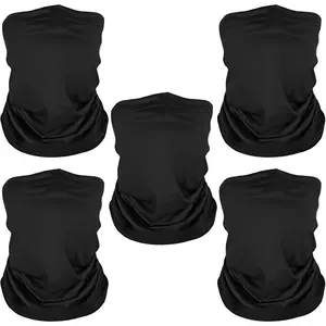 5 Pack Neck Gaiter Face Cover for UV Sun Protection, Dustproof Breathable Cooling Gator for Men Women Outdoor Sports