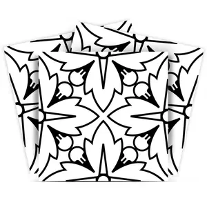 HomeRoots 555900 12 x 12 in. White & Black Cross Peel & Stick Removable Tiles