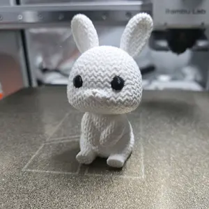 Knitted Bunny Statue