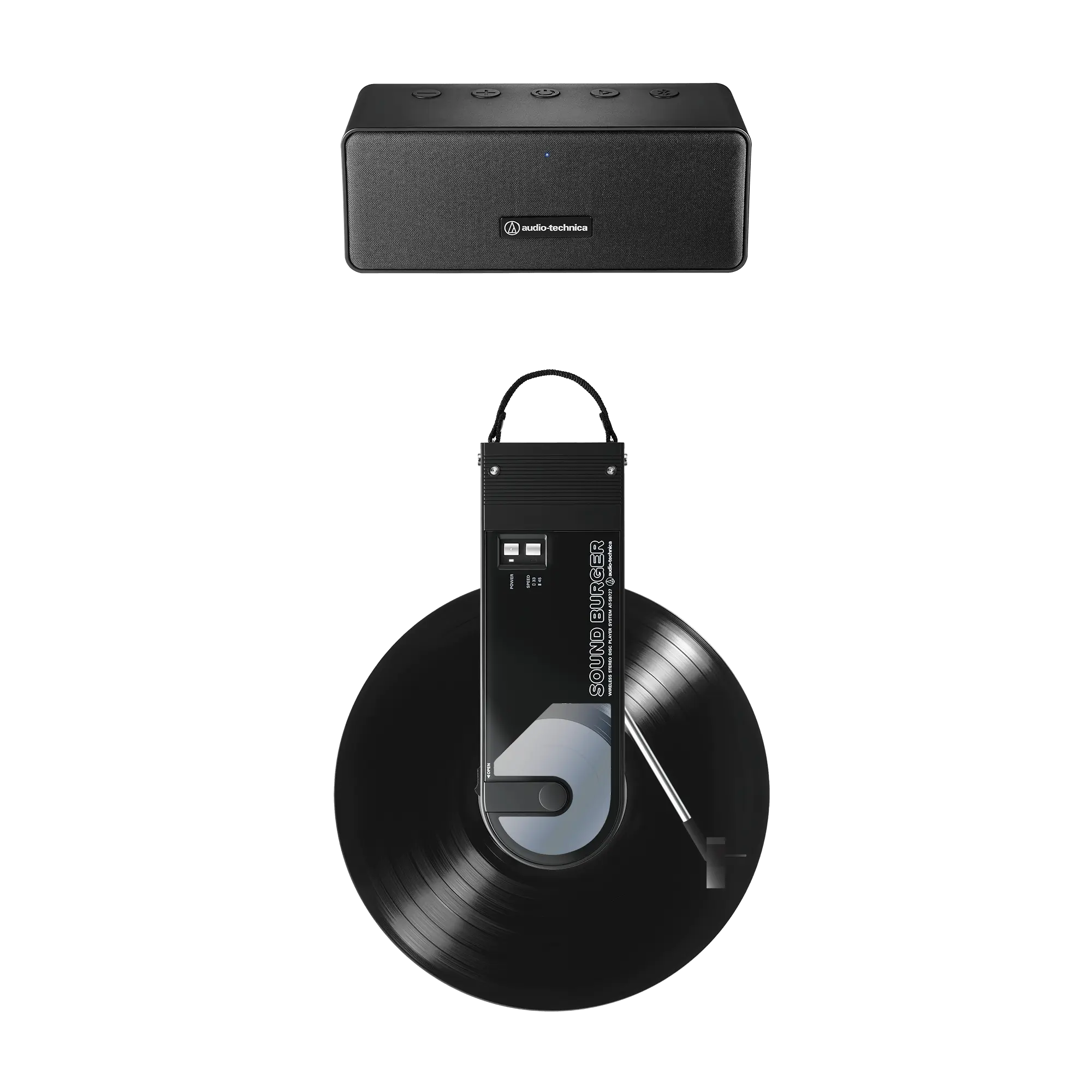 Audio-Technica - Sound Burger Portable Bluetooth Turntable and Speaker Bundle [AT-SB727-BDL65X]