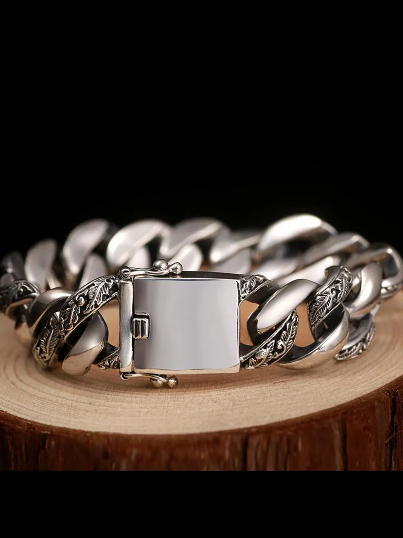 New Vintage Cuban Link Bracelet for Men, Trendy Biker Style, Fashionable Bracelet Style, Casual Trendy Jewelry, Ethnic Pattern, Casual Hand Chain, Copper Material, All Seasons, Stackable Bracelets, Stackable Bangle Bracelets