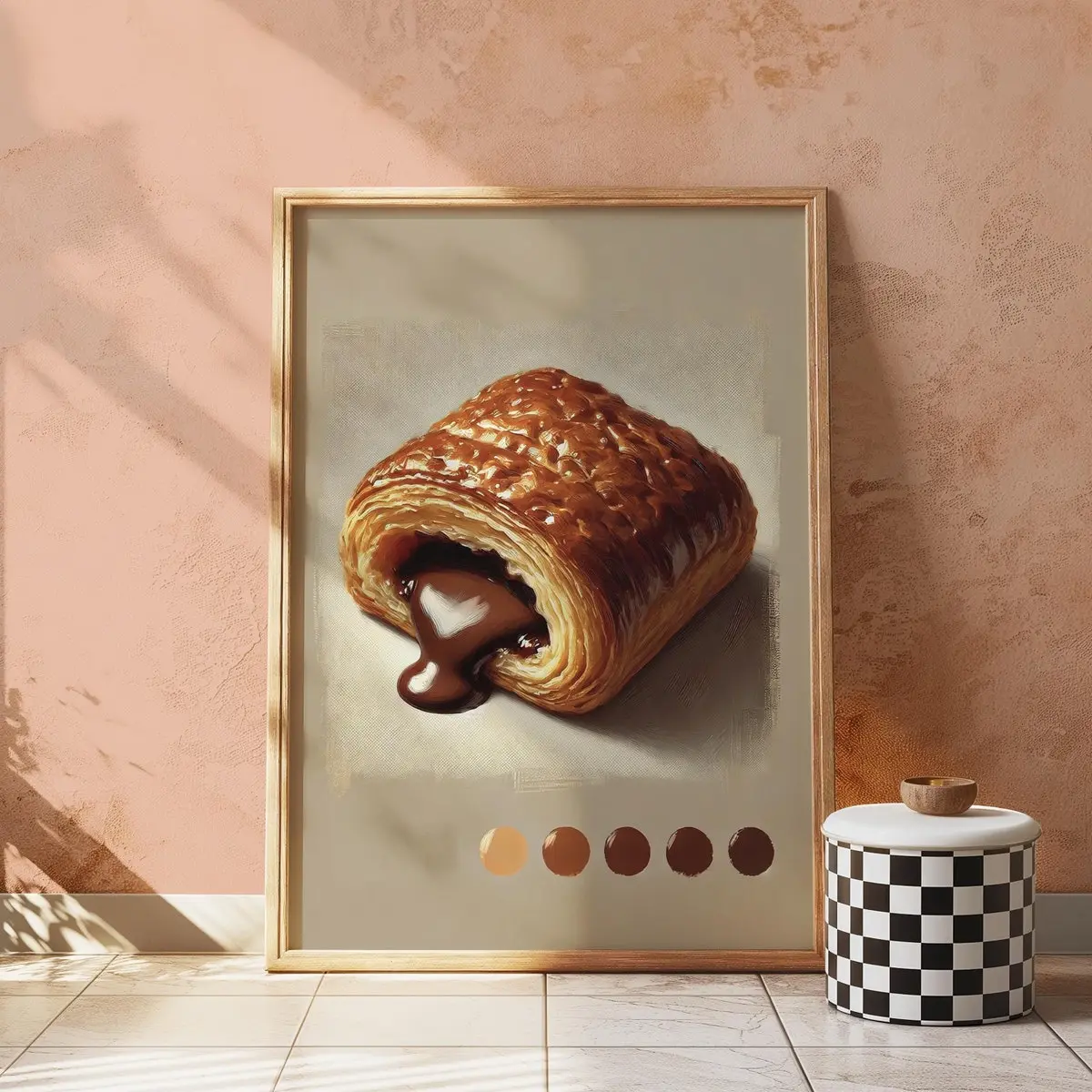 Aesthetic Kitchen Decor, Kitchen Wall Art, Retro Food Print, Preppy Wall Art, Bar Cart Art Print, Pain Au Chocolat Print, Croissant Poster
