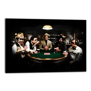 Country Legends Poker Game Satin Artistic Wall Decor, Waterproof Canvas Poster, Cute And Vibrant Poster for Bathroom, Living Room, Bedroom, Dorm, A Perfect Gift Idea for Home