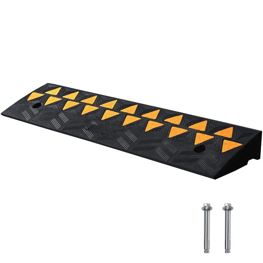 【Summerfinds】 VEVOR Rubber Curb Ramp 3.7 Rise Height Sidewalk Curb Ramp, 10 Width 39.4 Length Driveway Ramp for Curb, 15T Heavy Duty Rubber Ramp for Forklifts, Trucks, Buses, Cars, Wheelchairs, Bikesdealsforyoudays