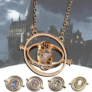 Harried Time Necklace Hourglass Timer 360 Rotatable Astronomical Time Converter Potters Cosplay Prop Unique Mothers Day Gift