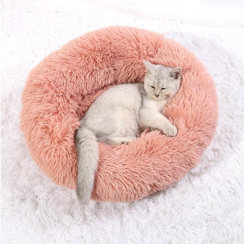 40-90cm 6 Sizes Round Pet Bed for Large Dog Bed Super Soft Cat Bed Plush Dog House for Medium Dog House Winter Warm Sleeping