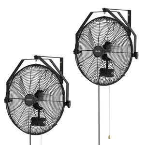 【Summervibes】VEVOR Wall Mount Fan, 18 in Wall Mounted Hanging Fan with IP44-rated Protection, 3-Speed, Long Airflow Distance, Adjustable Rotation Angle, Powerful for Industry, Commercial, Garage, Workshop, 2 Pack