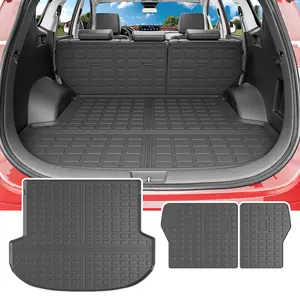 Trunk Mat Compatible with 2021-2023 Hyundai Santa Fe Backrest Mat All Weather TPE Cargo Mat Replacement for 2021 2022 2023 Hyundai Santa Fe Accessories (Rear Backrest Mat+Rear Trunk Mat)
