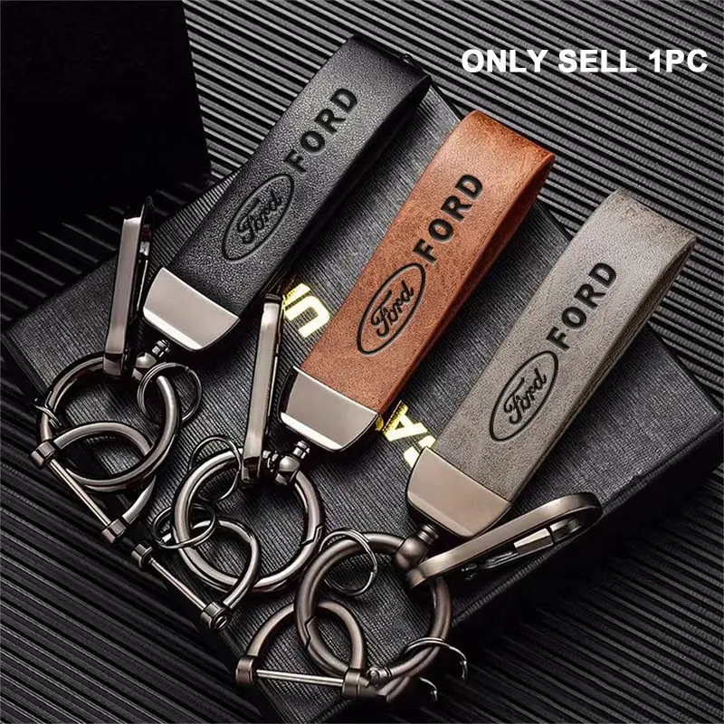 Car Key Rings, Handmade Keychain, Leather Keychain Accessories, Stylish Keychain, Car Logo Keychains For Ford Mustang Focus Ranger Explorer Fiesta Expedition Mondeo Escape Fusion Kuga Bronco Ecosport Maverick PUMA F150 F250 F350
