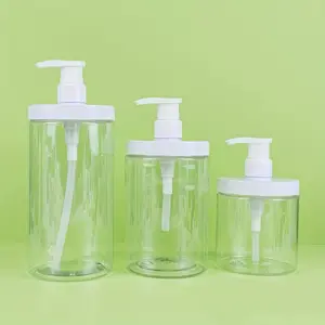 Large Capacity Pump Bottle Wide Mouth Design Soap Dispenser Soap Container for Shampoo and Body Wash 500 1000ml Kitchen Bathroom Laundry Storage