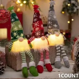 Swedish Dwarf Christmas Gnome Lights with Bright Illumination for Indoor Fireplace Decoration