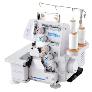VEVOR Serger Overlock Sewing Machine, Summervibes,Summervibes, 1250 Stitches Per Minute, 2-3-5 Thread Capability, with LED Light and Strong Suction Feet, Heavy-Duty Metal Frame Sewing Machine for Various Fabrics, White