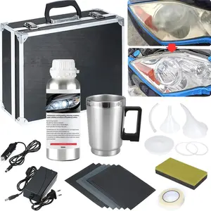 Headlight Restoration Kit,  Headlight Polish Repair Renovation Kit with 200ML Repair Liquid for Repair Headlight Yellowing, Haze, Oxidation, Scrashes
